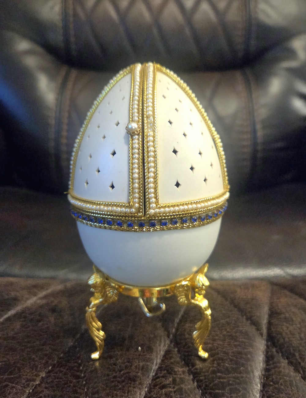 Faberge' Style Egg Nativity Music Box