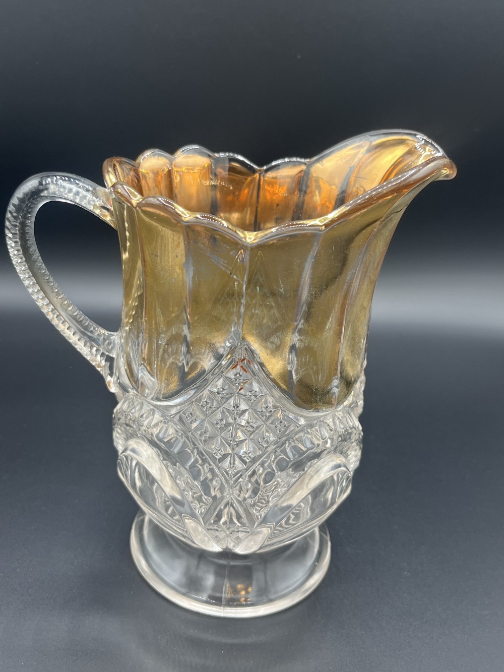 Set of EAPG crystal glasses/pitcher