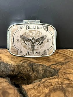Halloween Apothecary Case Deaths Head Pill Box
