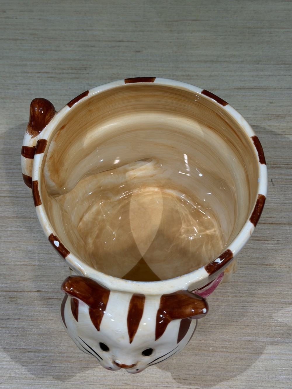 Vintage Ceramic Cat Planter / Cachepot