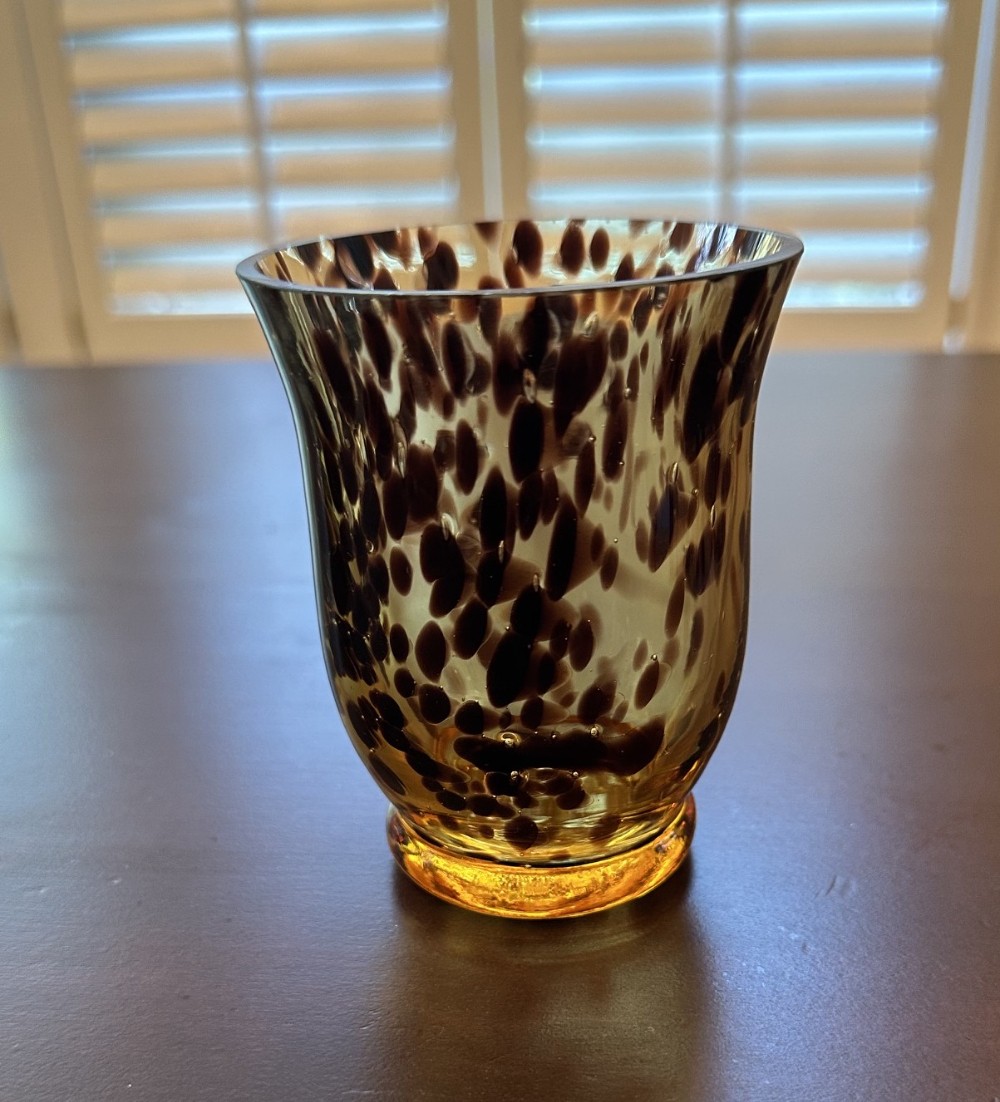 Tortoise Shell Glass Votive Holder/Vase