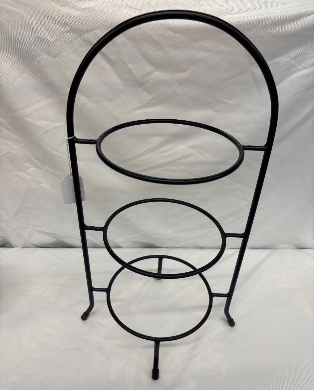 Kitchen black metal round plate holder 3 levels