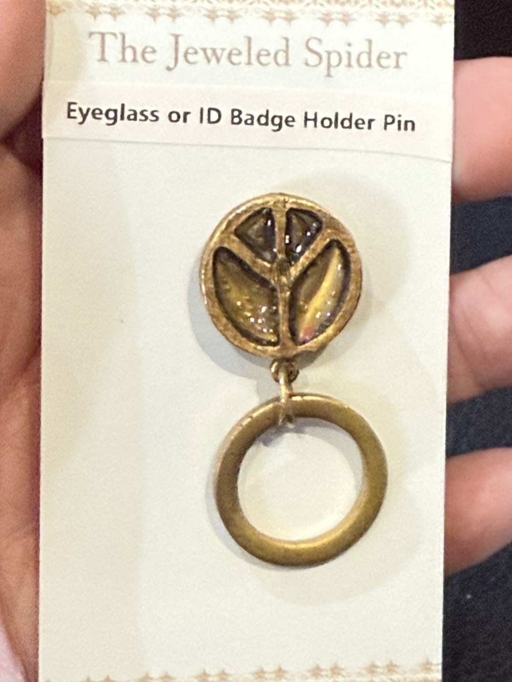 Eyeglass Holder Pin - Peace Sign