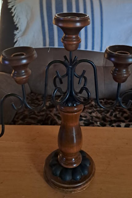 Wooden Candelabra, 5 Arm