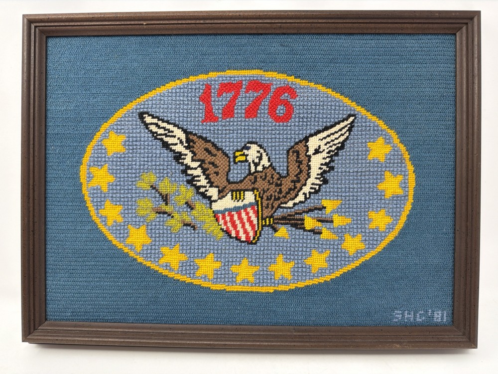 Vtg 1776 Eagle Needlepoint