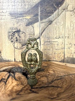 Early 1900s Brass Love  Birds Finial Lamp Accessory