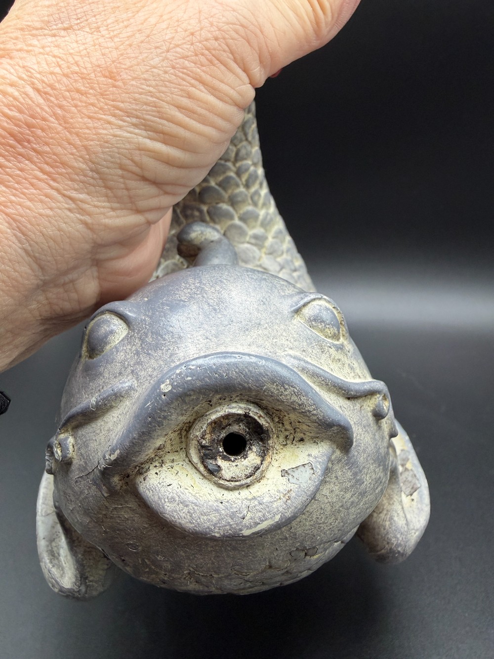 Stone Resin Koi Fish Spitter Pond Fountain Decor Decorative Statue