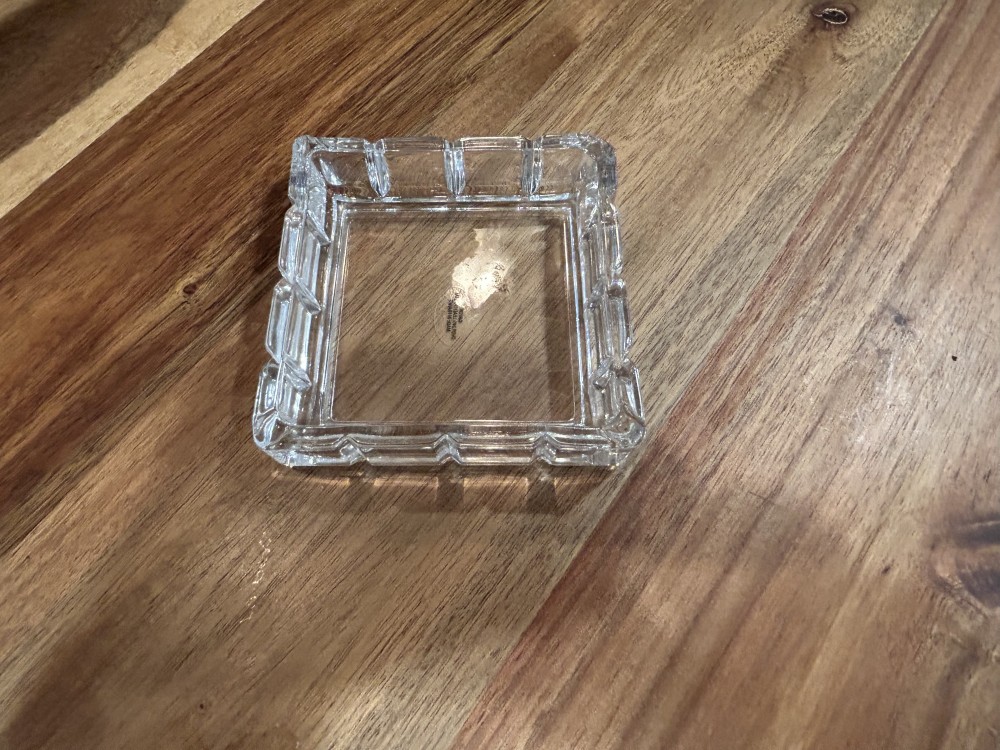 Vintage LEADED CRYSTAL Square Ashtray / Candy / Nuts AVON - France