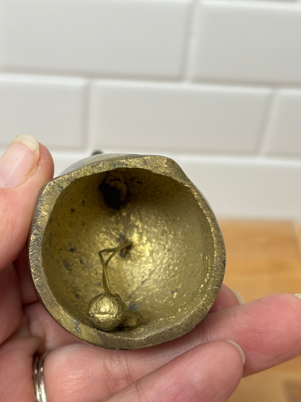 Brass Swan Bell Vintage Hand Bell Bird Figurine Cottagecore