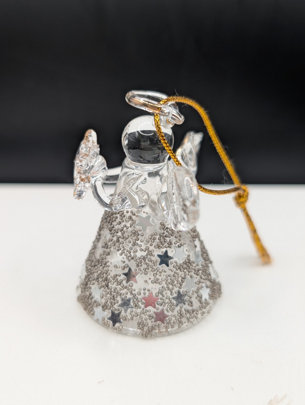 Miniature blown glass angel ornament