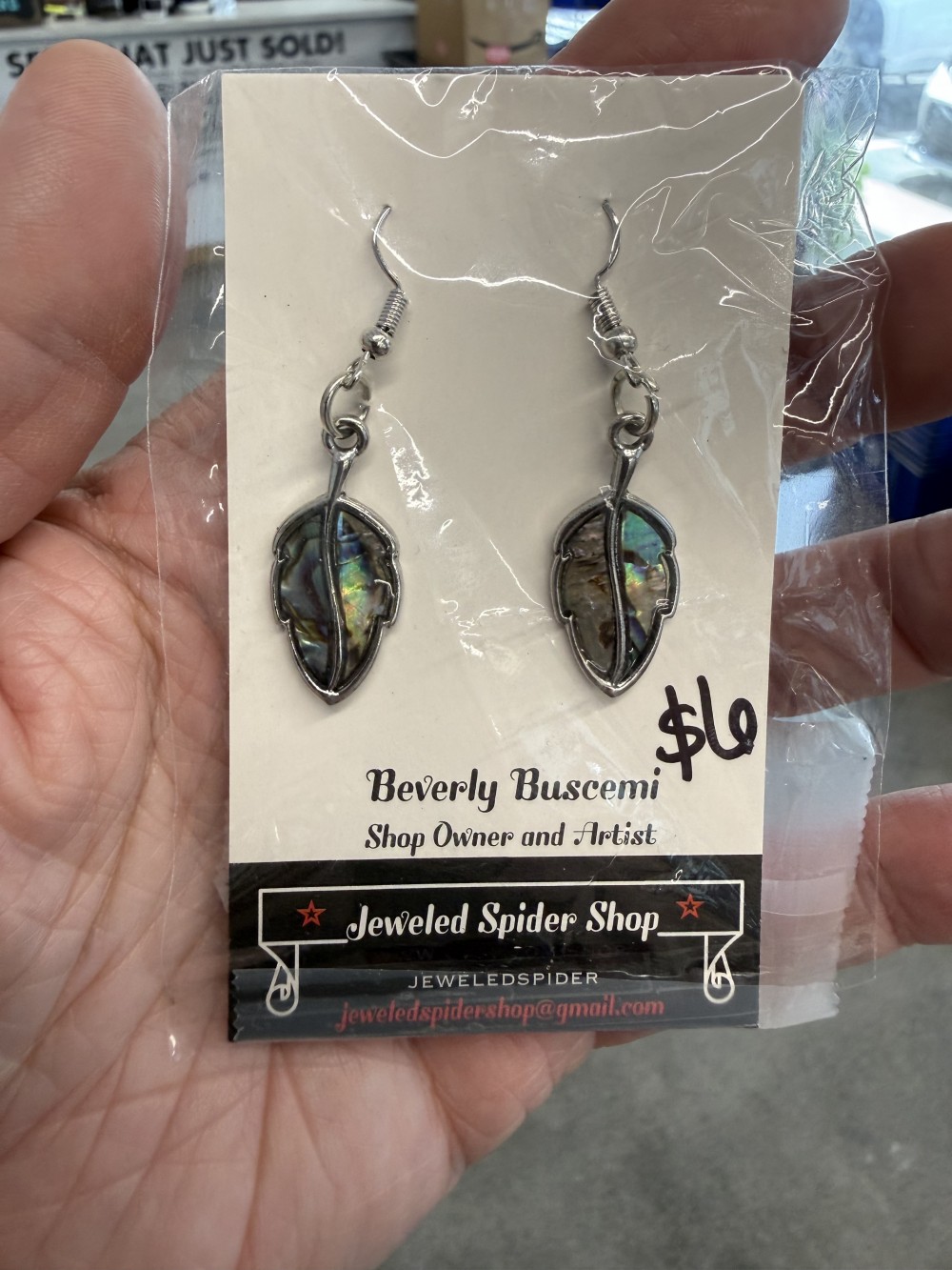 Earrings - Shell Silver leaf