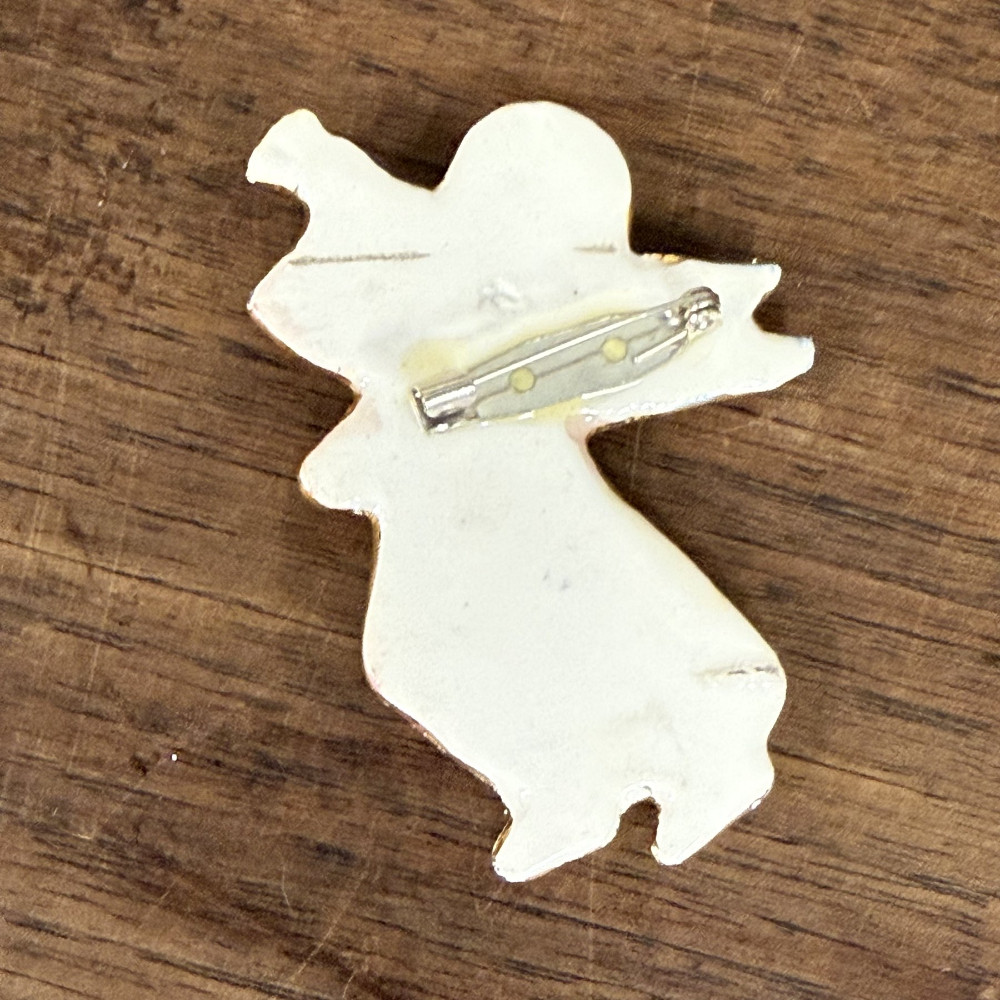 Ceramic Christmas Angel Brooch