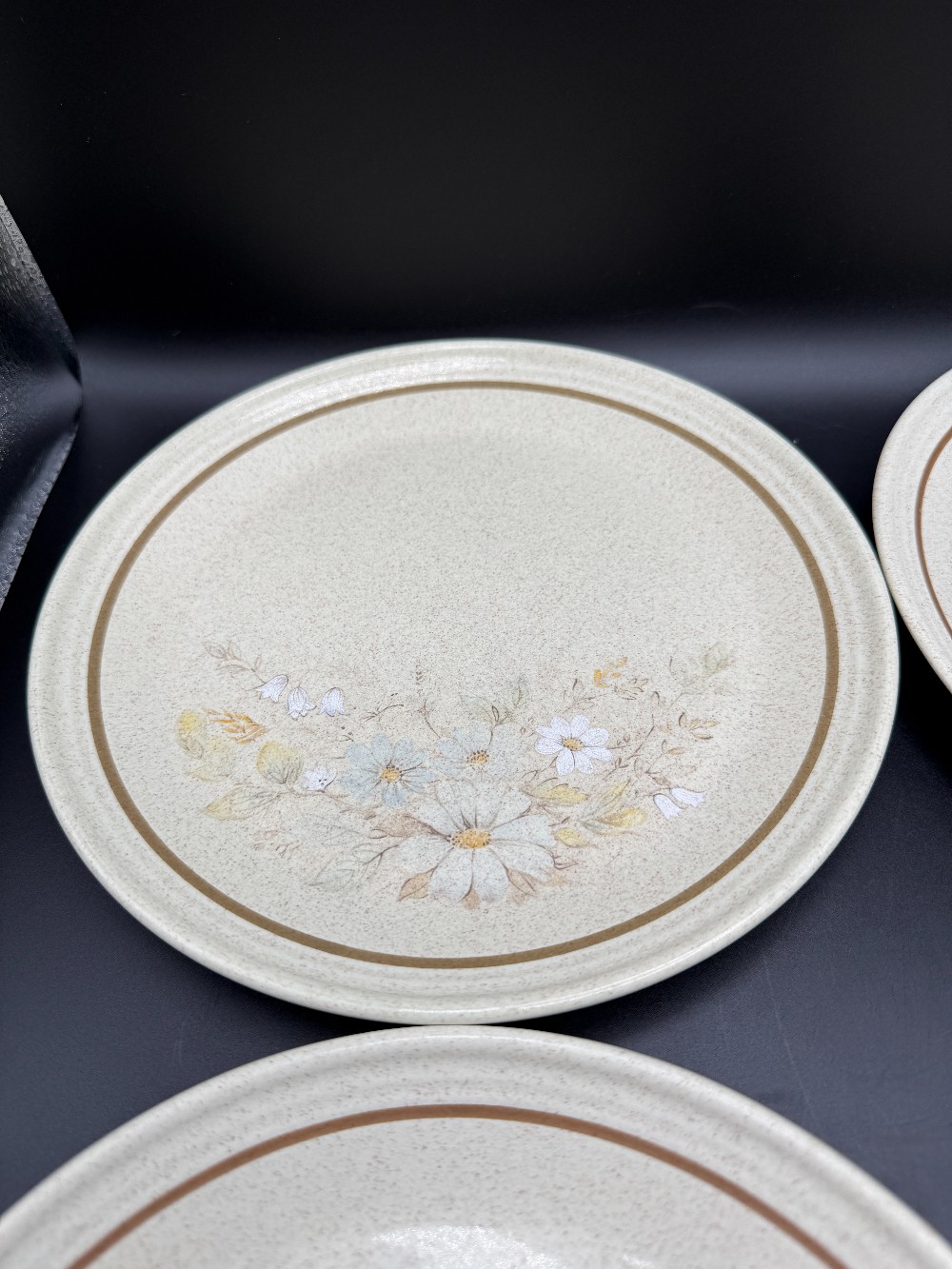 Royal Doulton Lambethware Florinda Plates - Set of 4 Retro Stoneware LS1042 Made in England Vintage