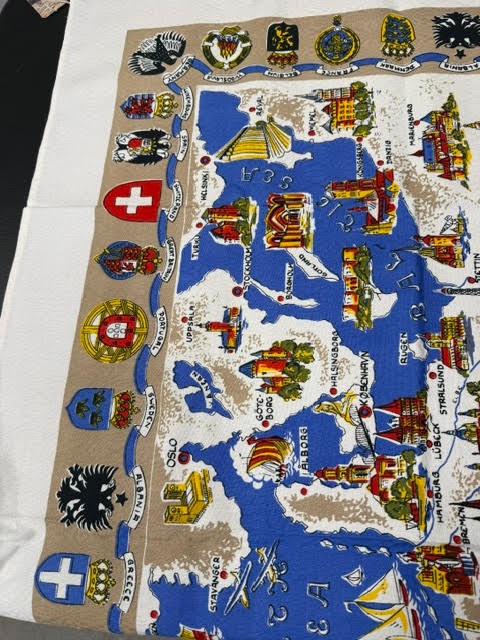 European Souvenir Tablecloth Multiple Countries Nice Quality Linen