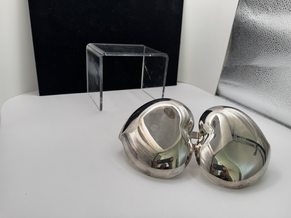 SILVER DOUBLE LEAF/HEART SHAPED BOWLS