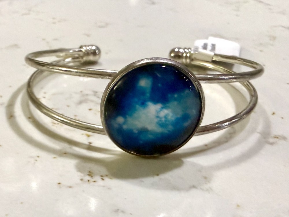 Cuff Bracelet - Celestial Medallion in Silver