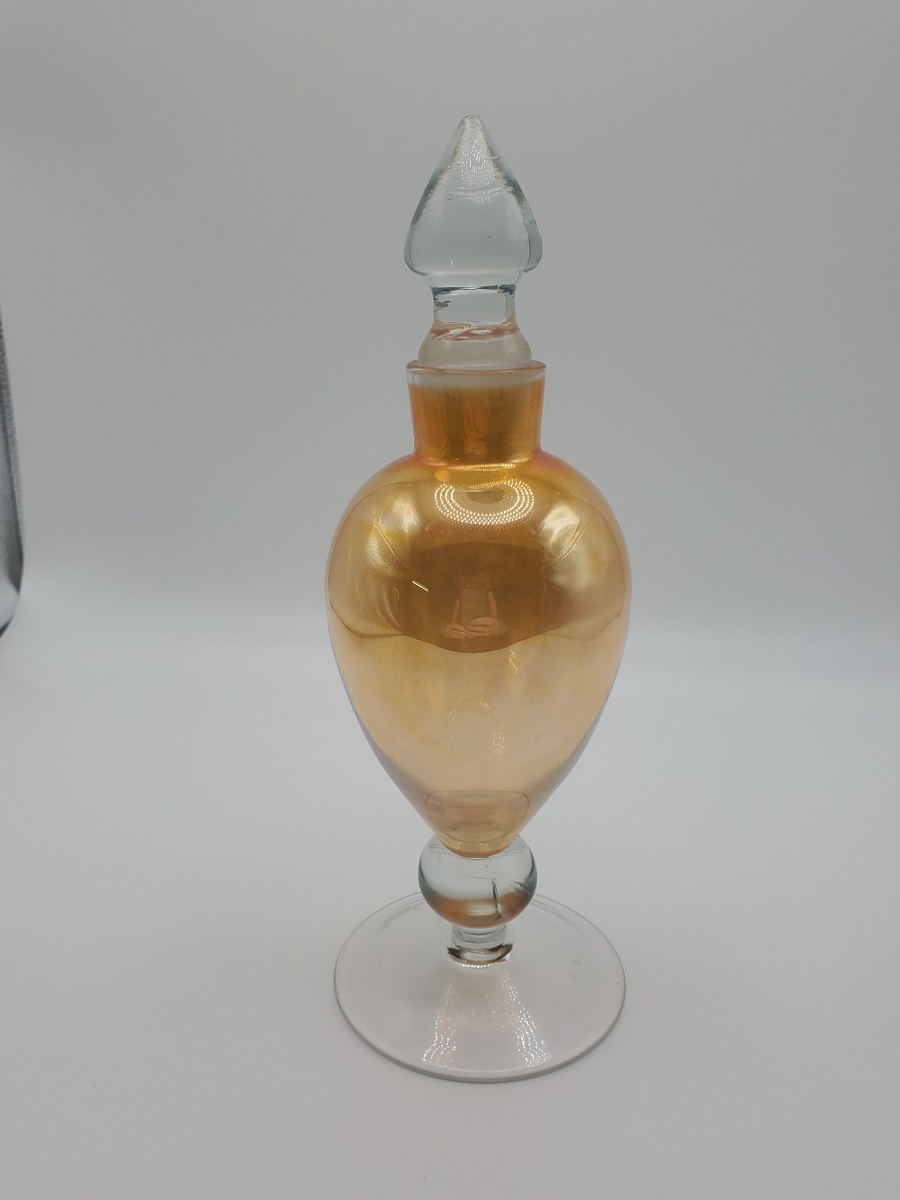 Amber Hand Blown Glass Perfume Bottle