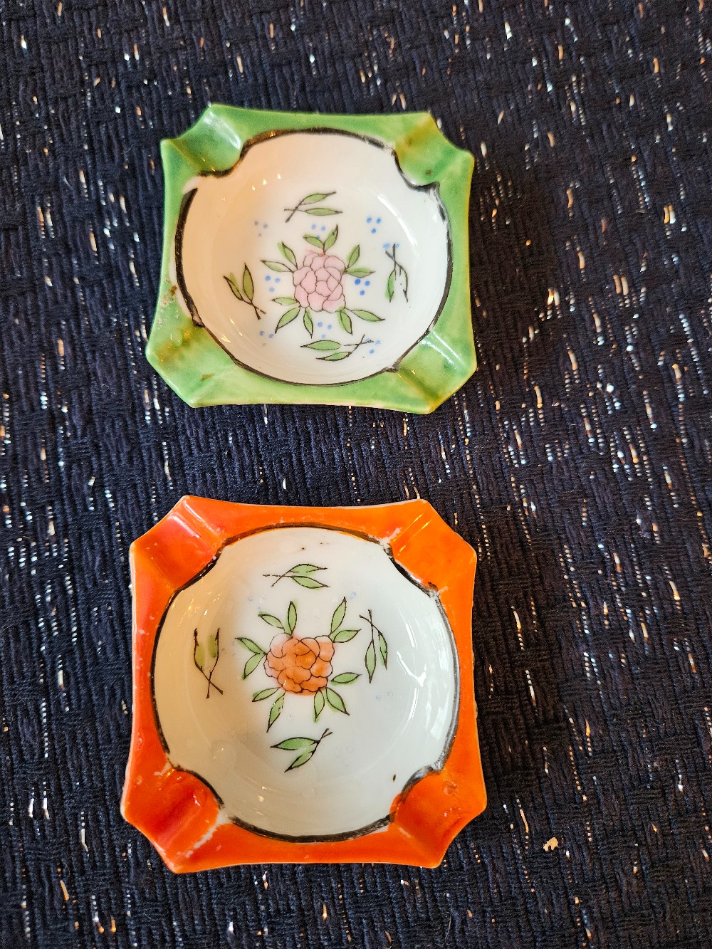 Vintage ceramic mini ashtrays