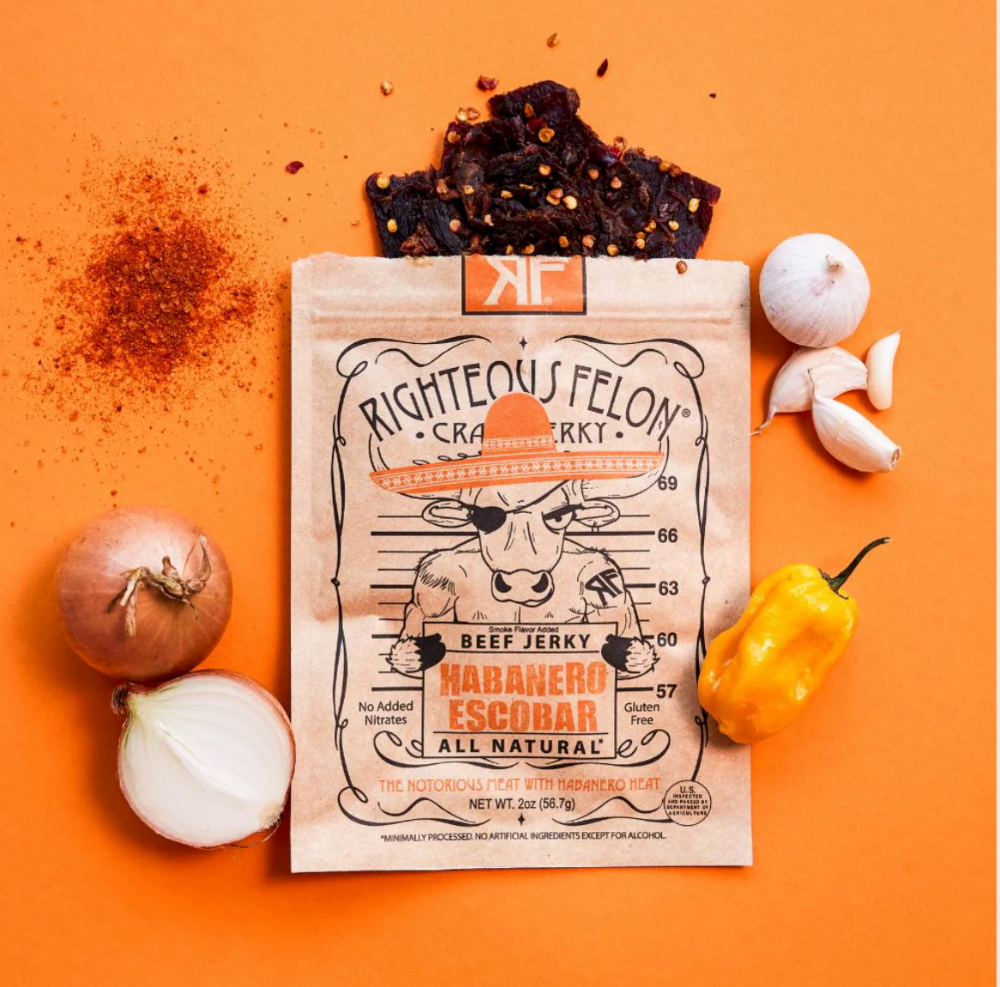 NEW!  Righteous Felon Beef Jerky:  Habanero Escobar