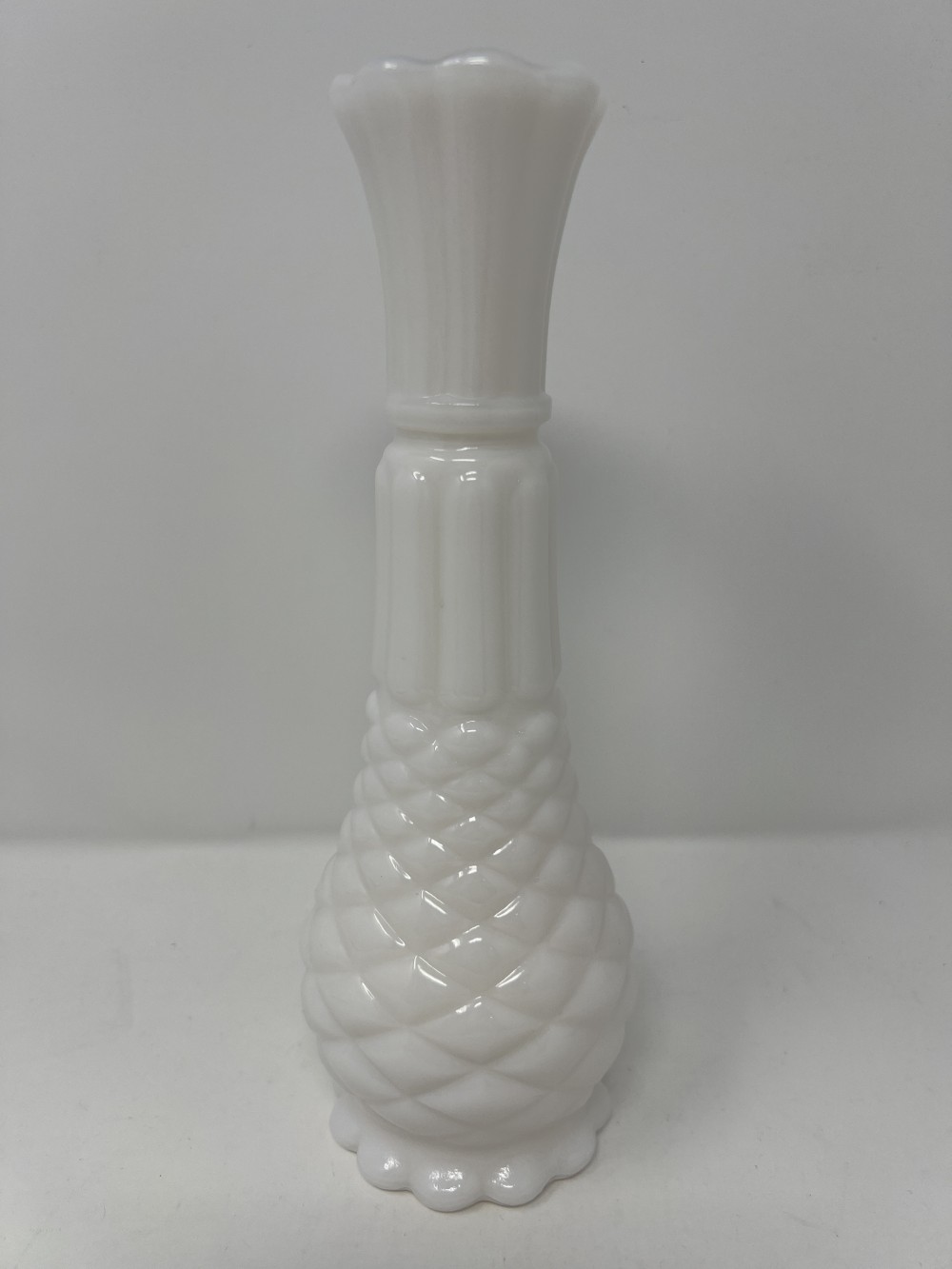 Vintage Anchor Hocking Pineapple Milk Glass Vase