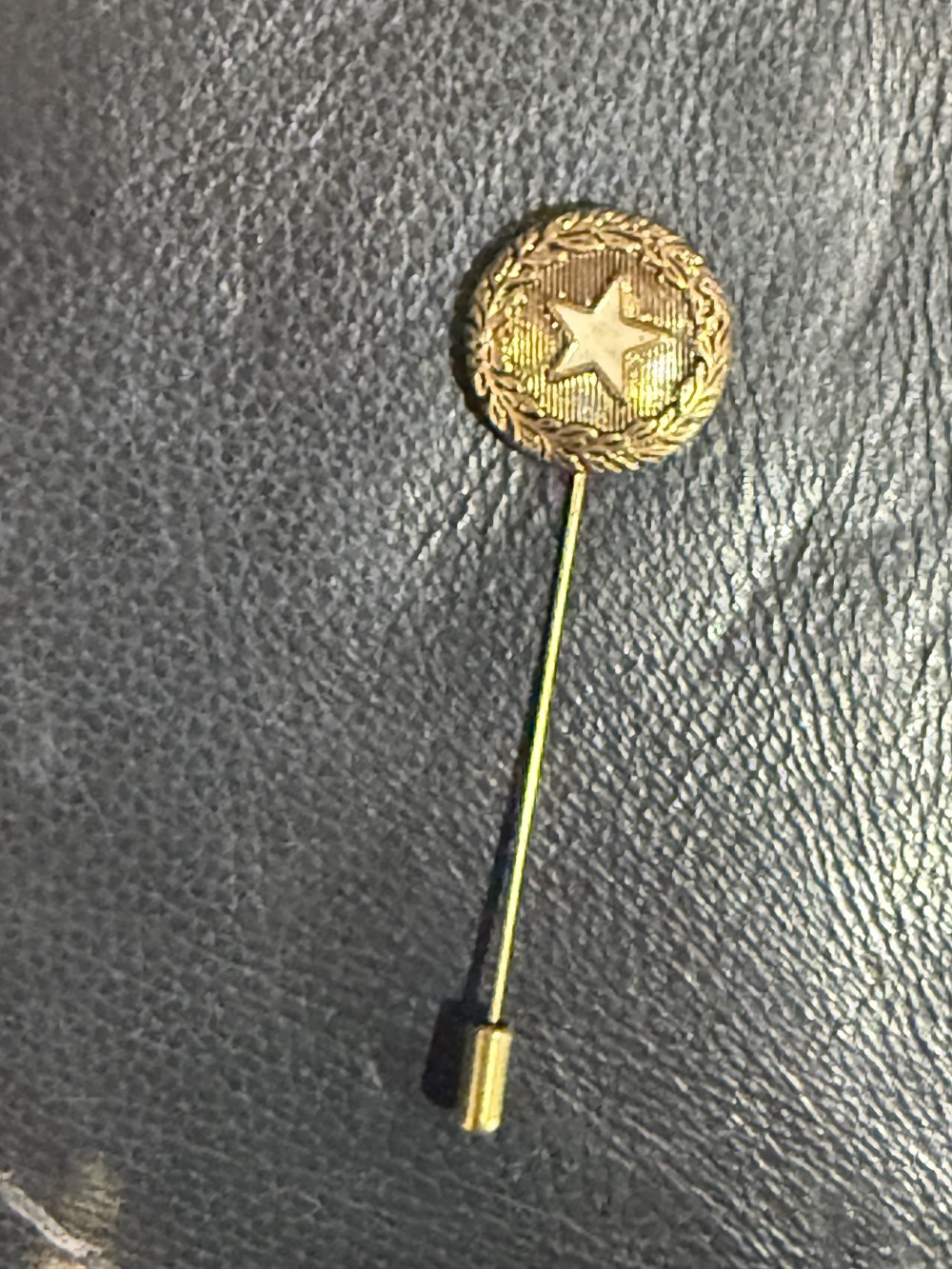 Hat Pin / Scarf Pin - Vintage Star and Bronze Button, Lapel Pin, Hat Pins,