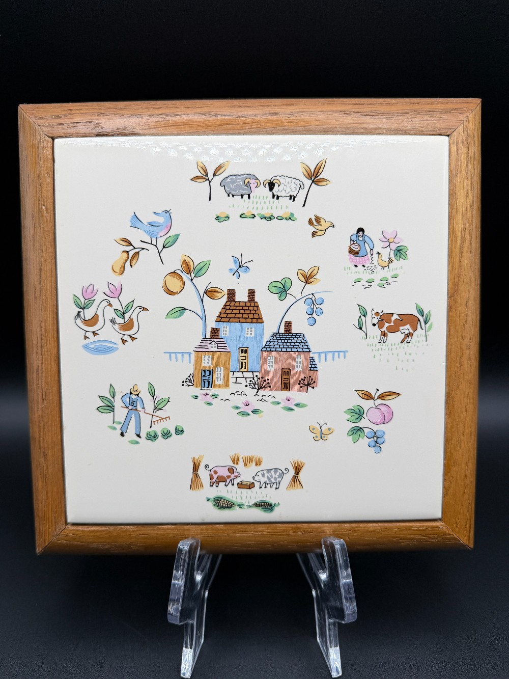International China Heartland Ceramic Tile Trivet – Framed