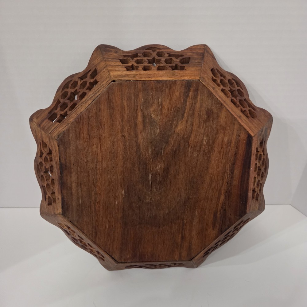VTG Handcarved Wood 12 inch Bowl