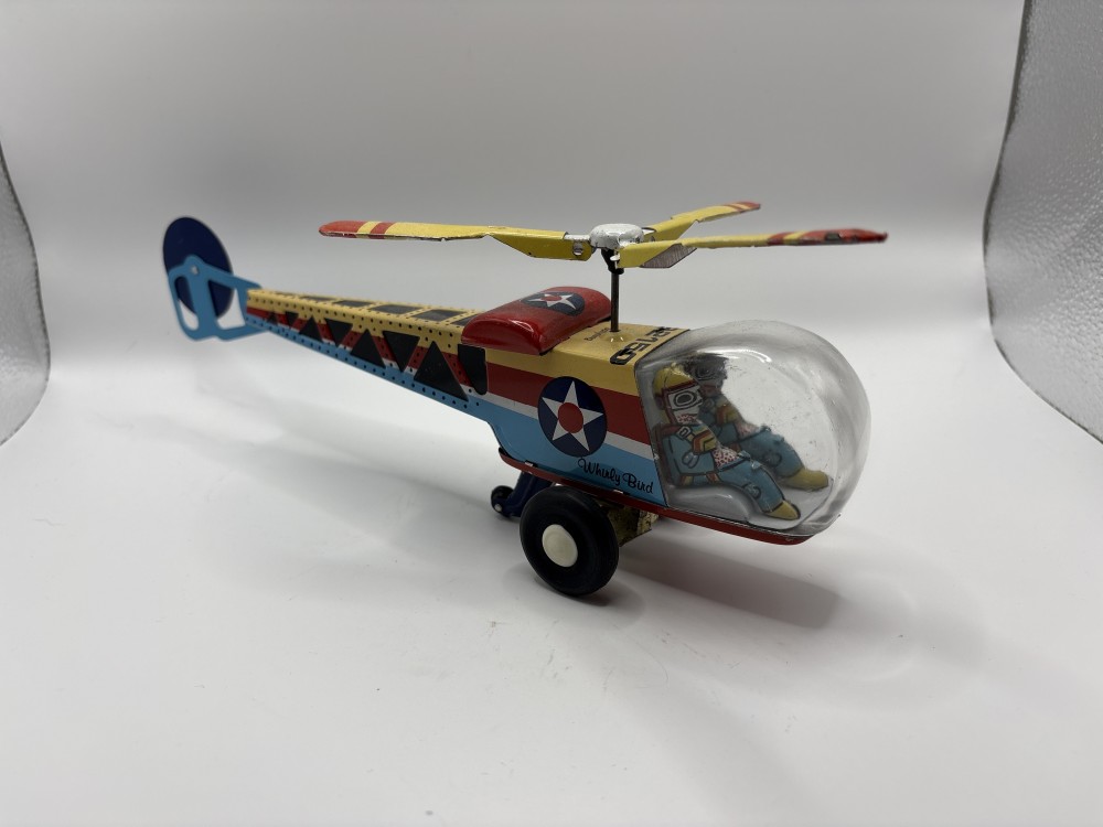 Whirly Bird Tin Toy Vintage with Box As-is