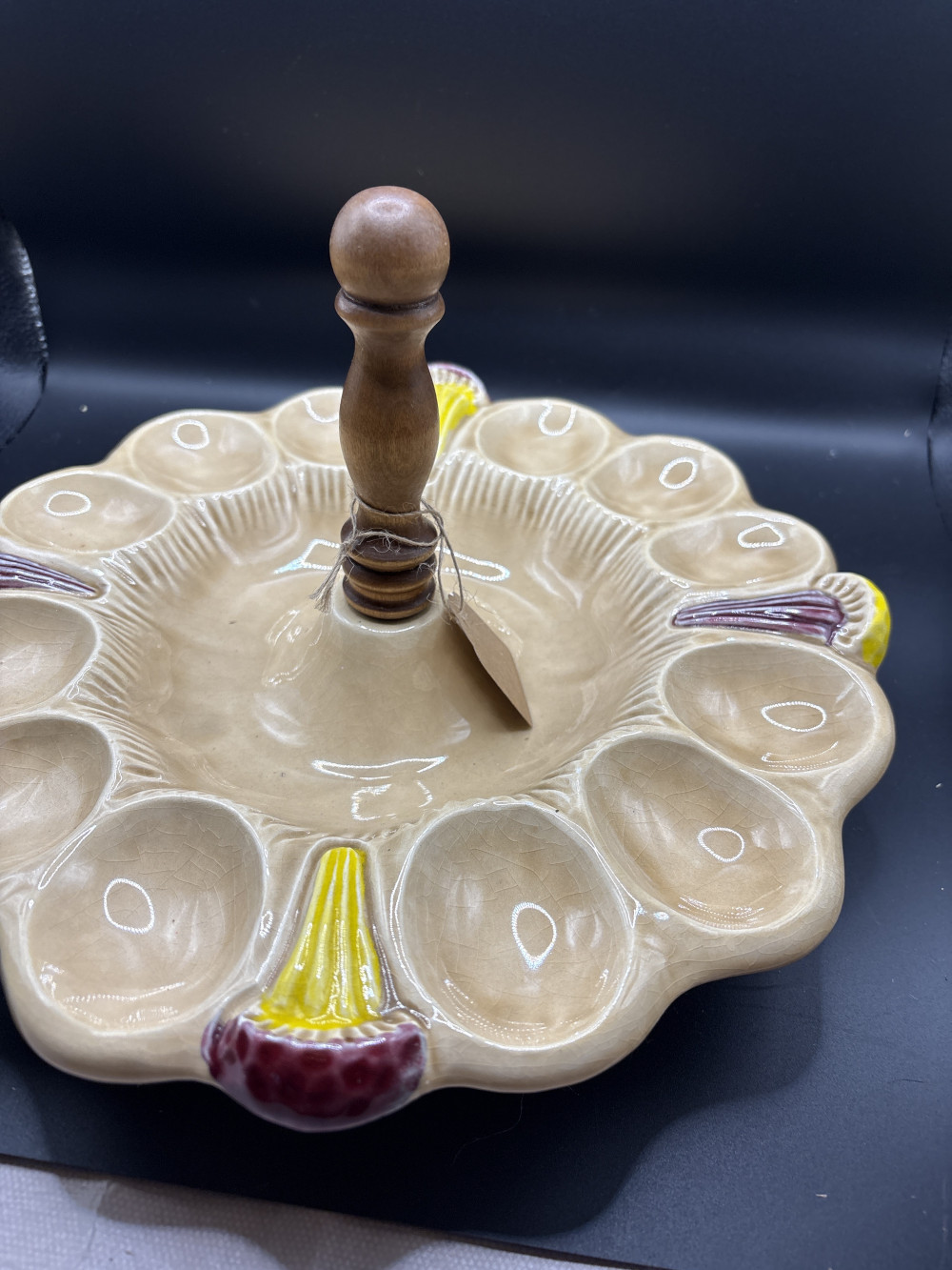 California Orics 523 USA Deviled Egg Pottery Server Tray - Vintage