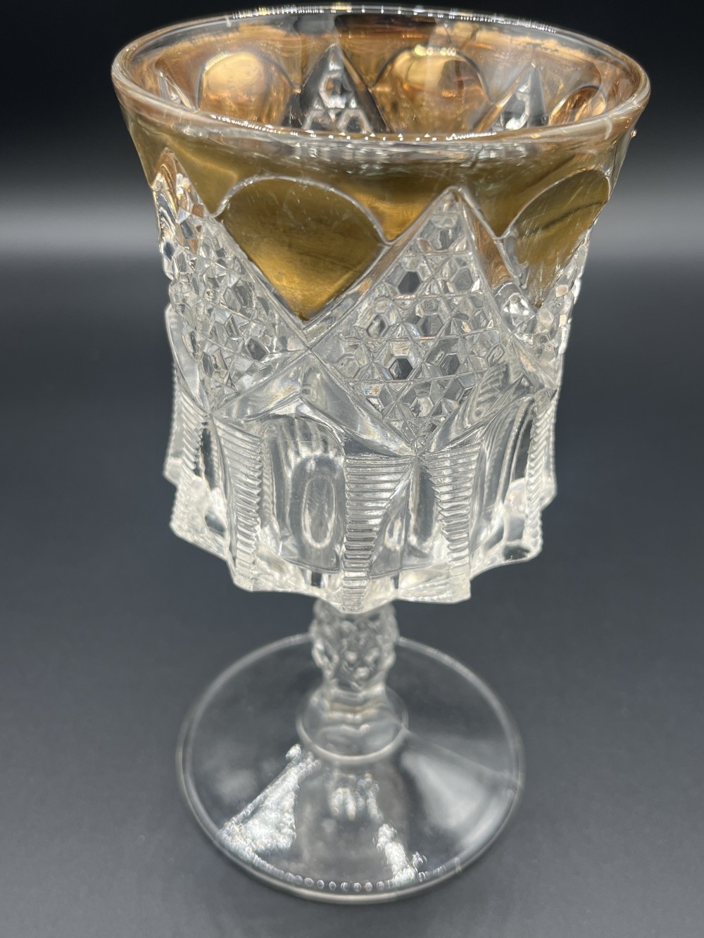 Set of EAPG crystal glasses/pitcher