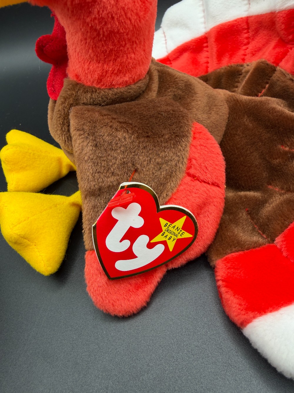 Vintage 1997 Ty Beanie Baby Gobbles the Turkey - Authentic 5th Gen Style 4034