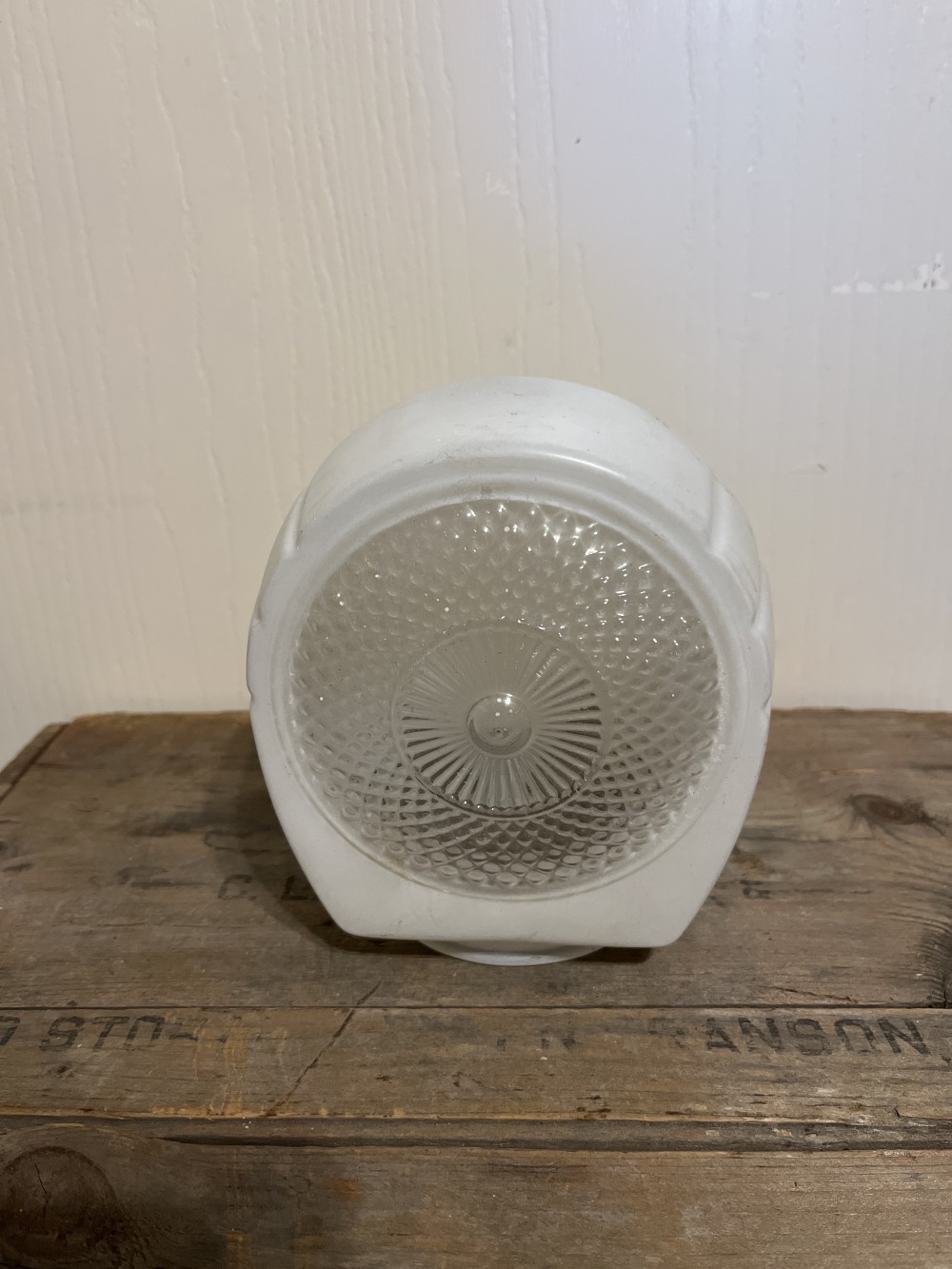 Vtg frosted porch/bath light globe