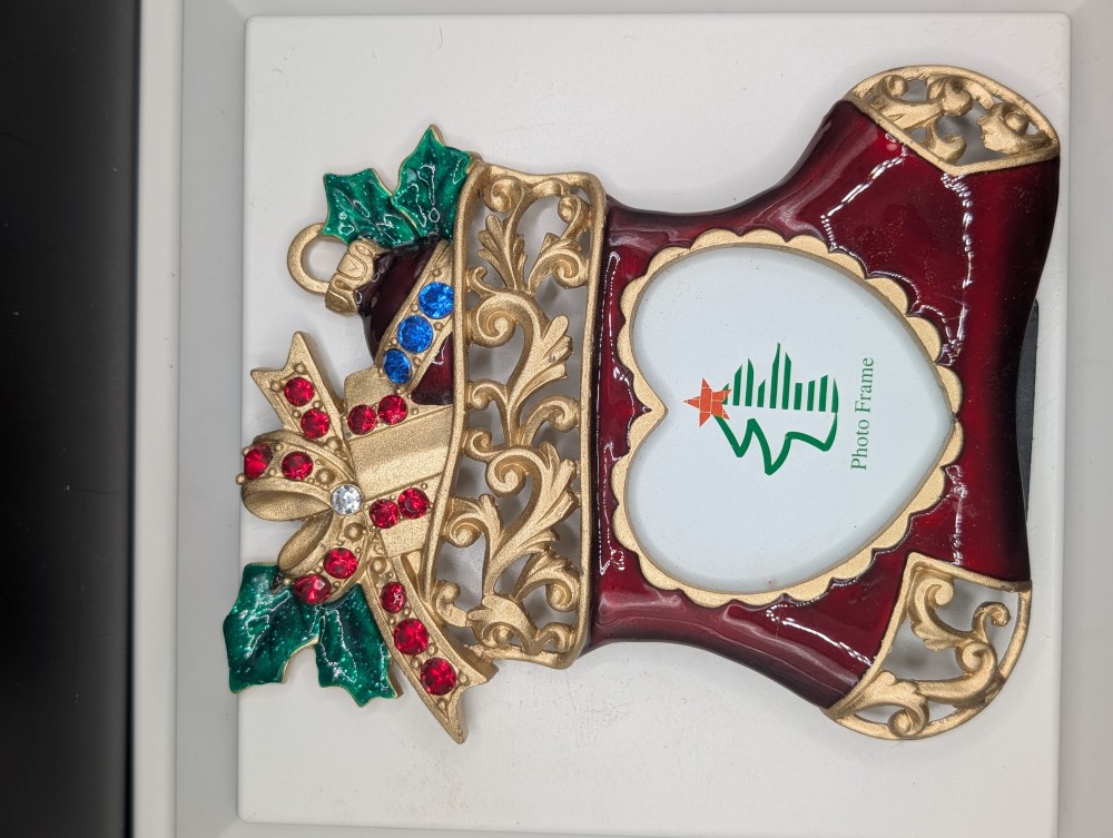 Small stocking enamel picture frame