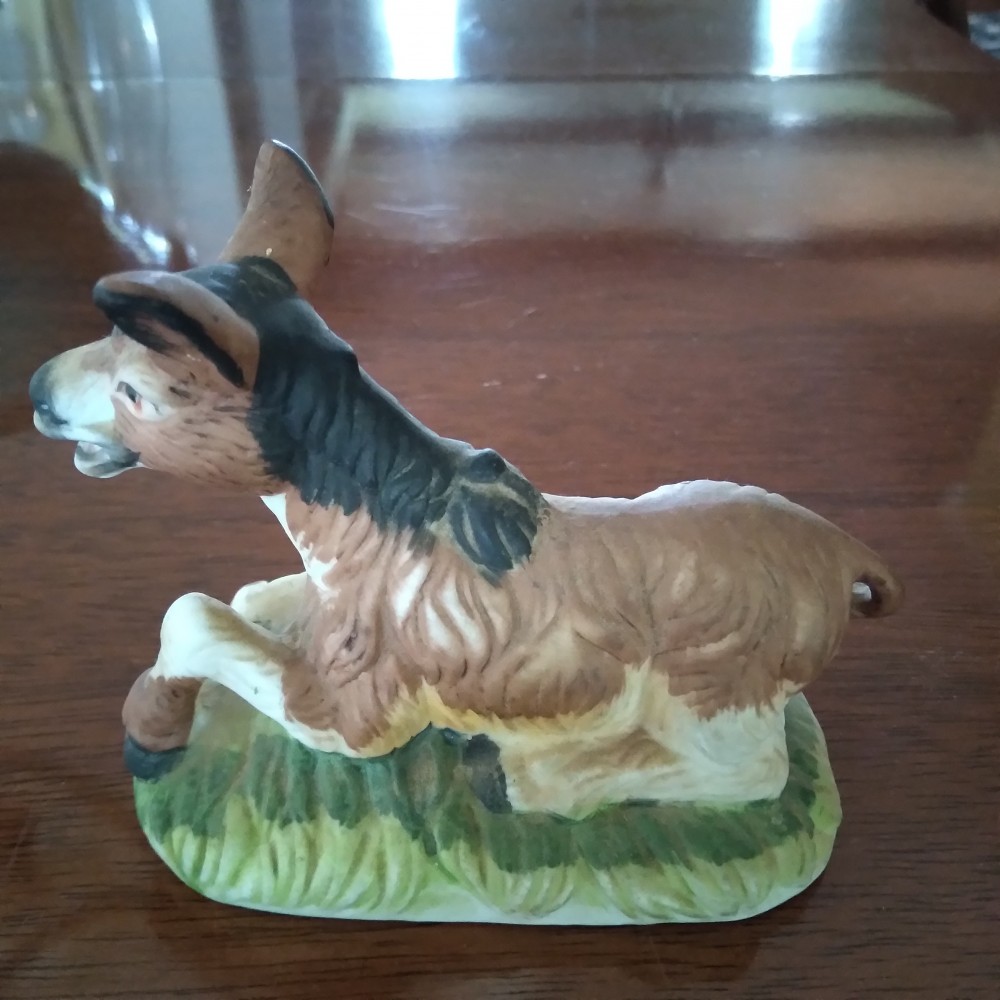 Brown Ceramic Donkey Laying Down