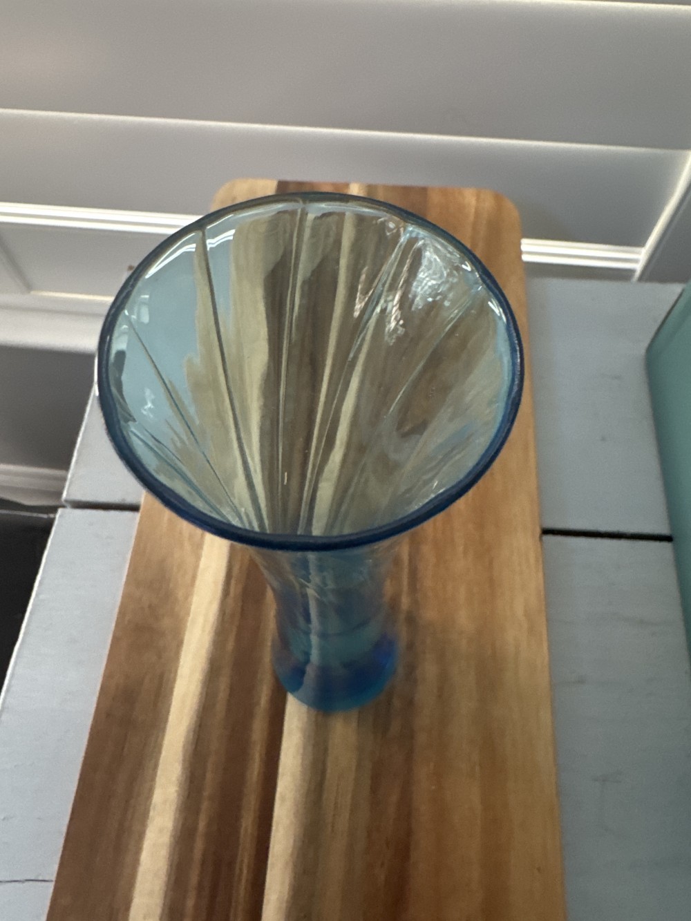 VINTAGE SWUNG VASE, TURQUOISE
