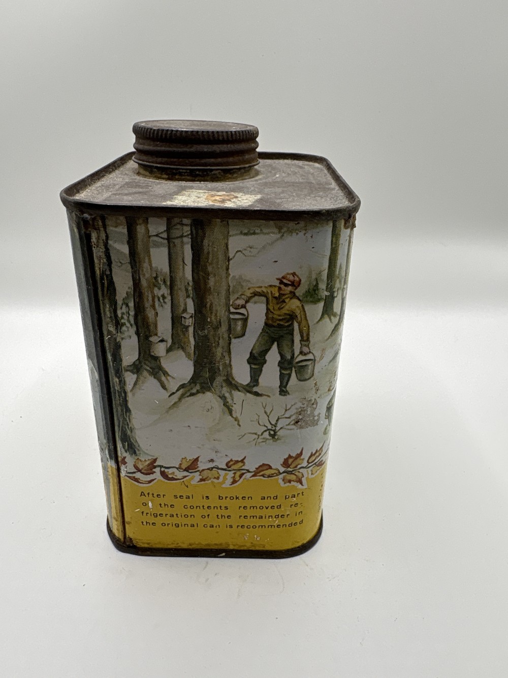 Vermont Maple Syrup 1 QT Metal Can Vintage As-is