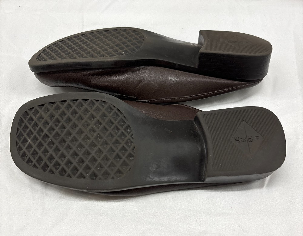 Shoes brown w/metal buckle mules womens 6.5M