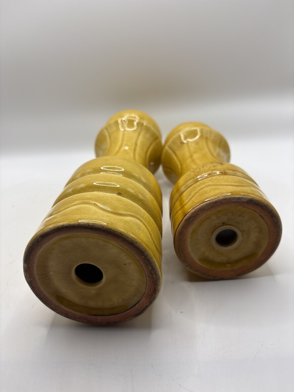 Apco Yellow Tall Salt and Pepper Shakers As-is