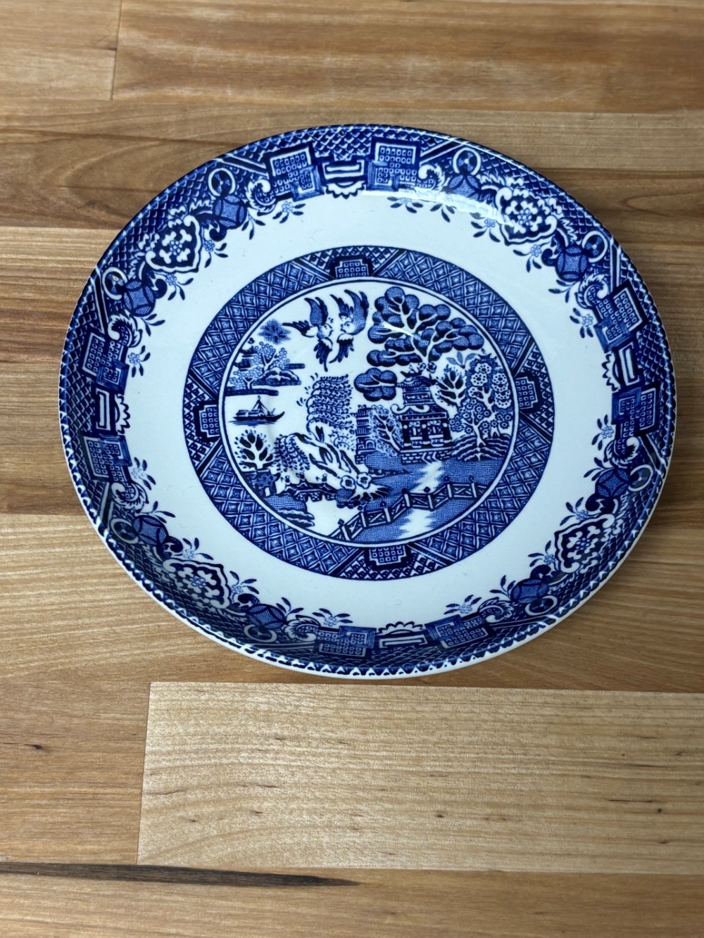 Blue Willow Dessert Bowls Set of 4 Wood and Sons Woods Ware England 6 Inch