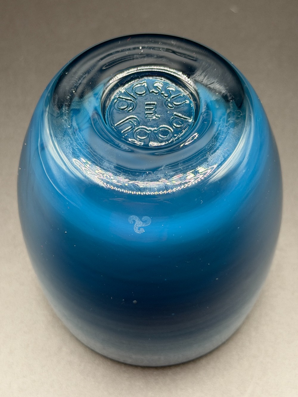 Official Glassybaby Hand-Blown Votive Candle Holder – Home Sweet Home Blue