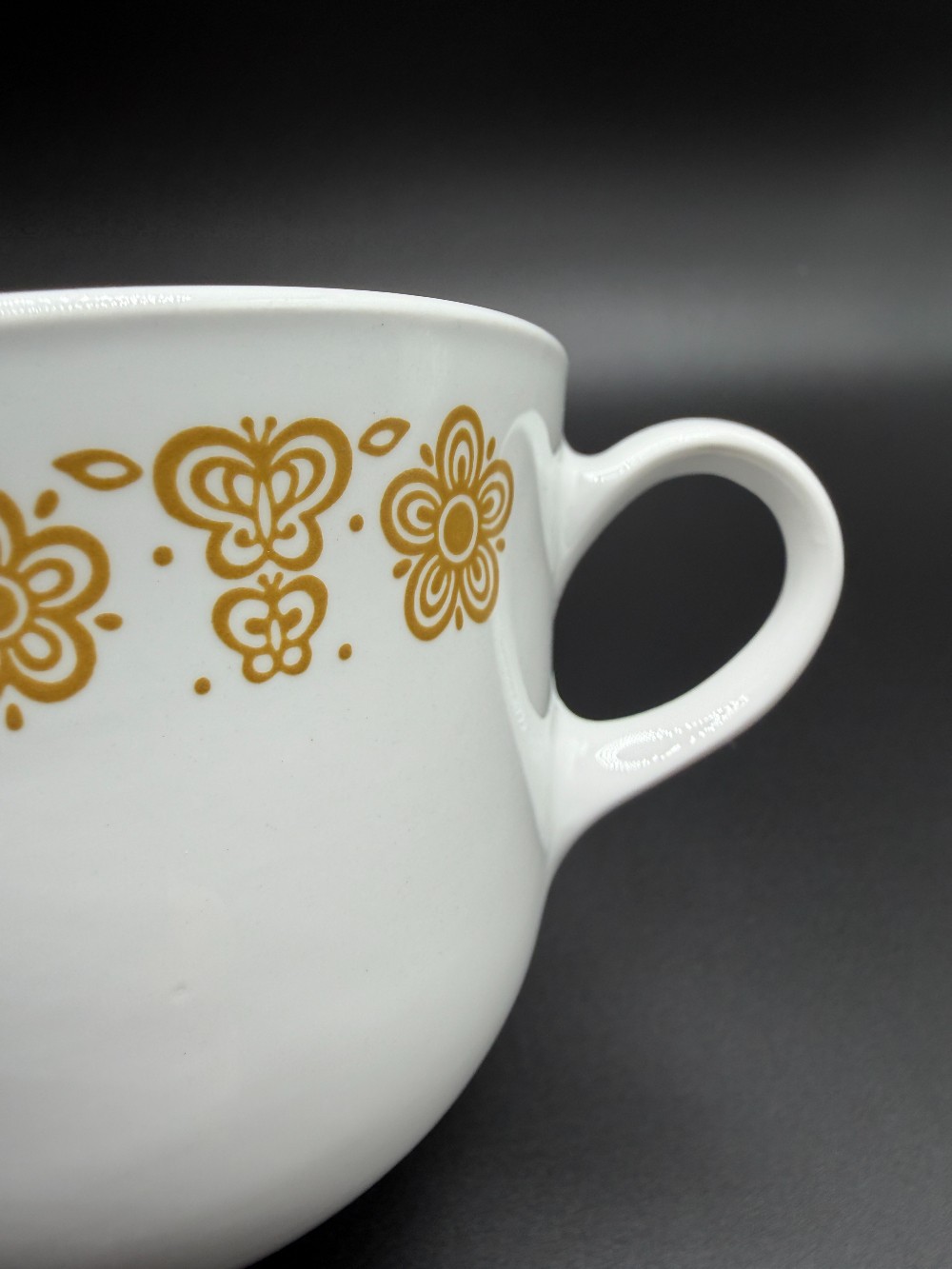 Vintage Corelle Butterfly Gold Closed Handle Teacup by Corning