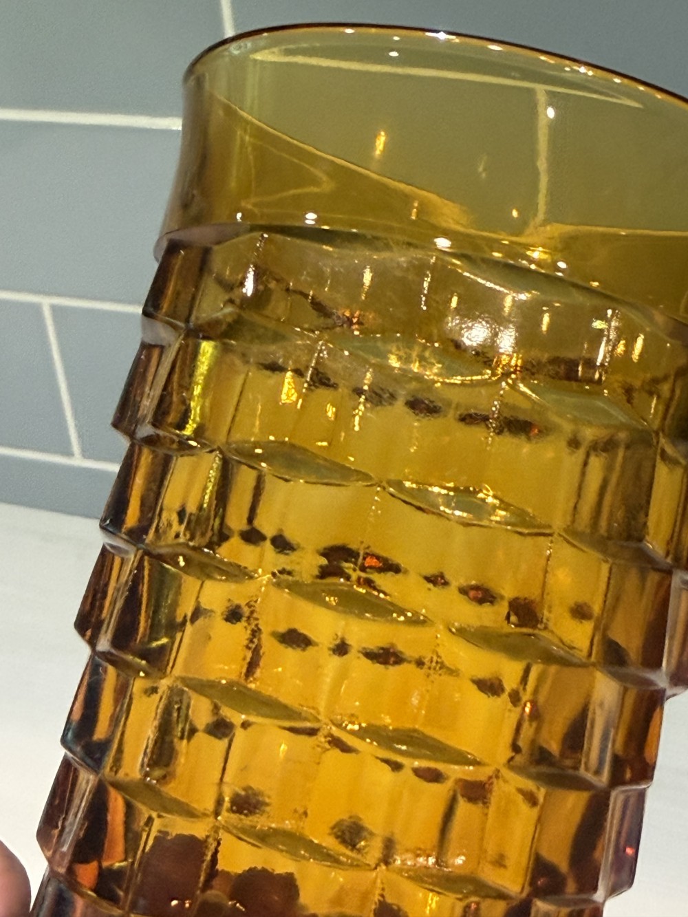 Vintage Indiana Amber Glass 6”