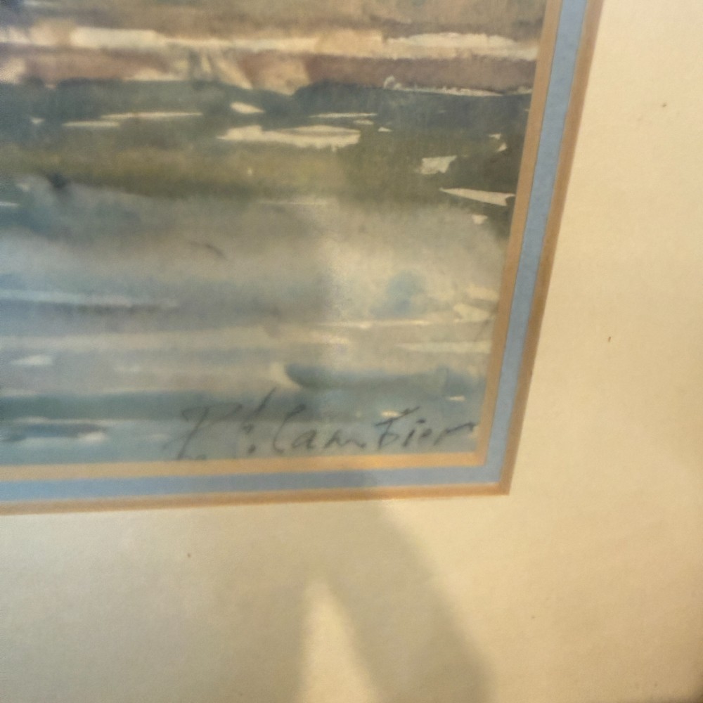 Original Watercolor – Paris Bridge Scene, Signed