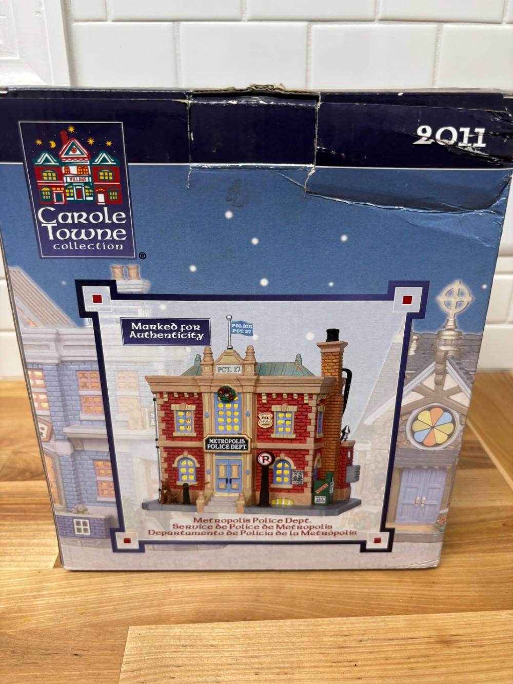 Metropolis Police Dept Carole Towne 2011 Lighted Christmas Village Building Lemax