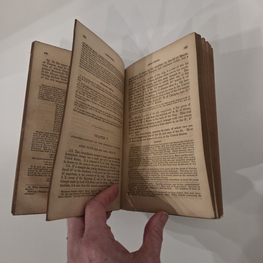 Antique 1857 Geography of the Heavens Classroom Book