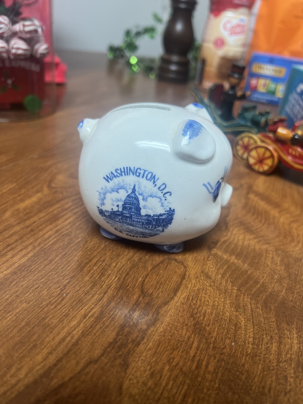 Washington DC US Capitol Vintage Piggy Bank with Stopper