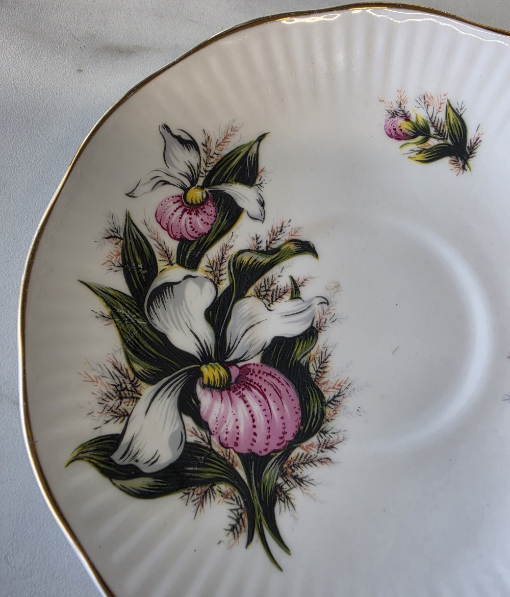 VTG Canadian Provincial Flowers Lady Slipper Saucer