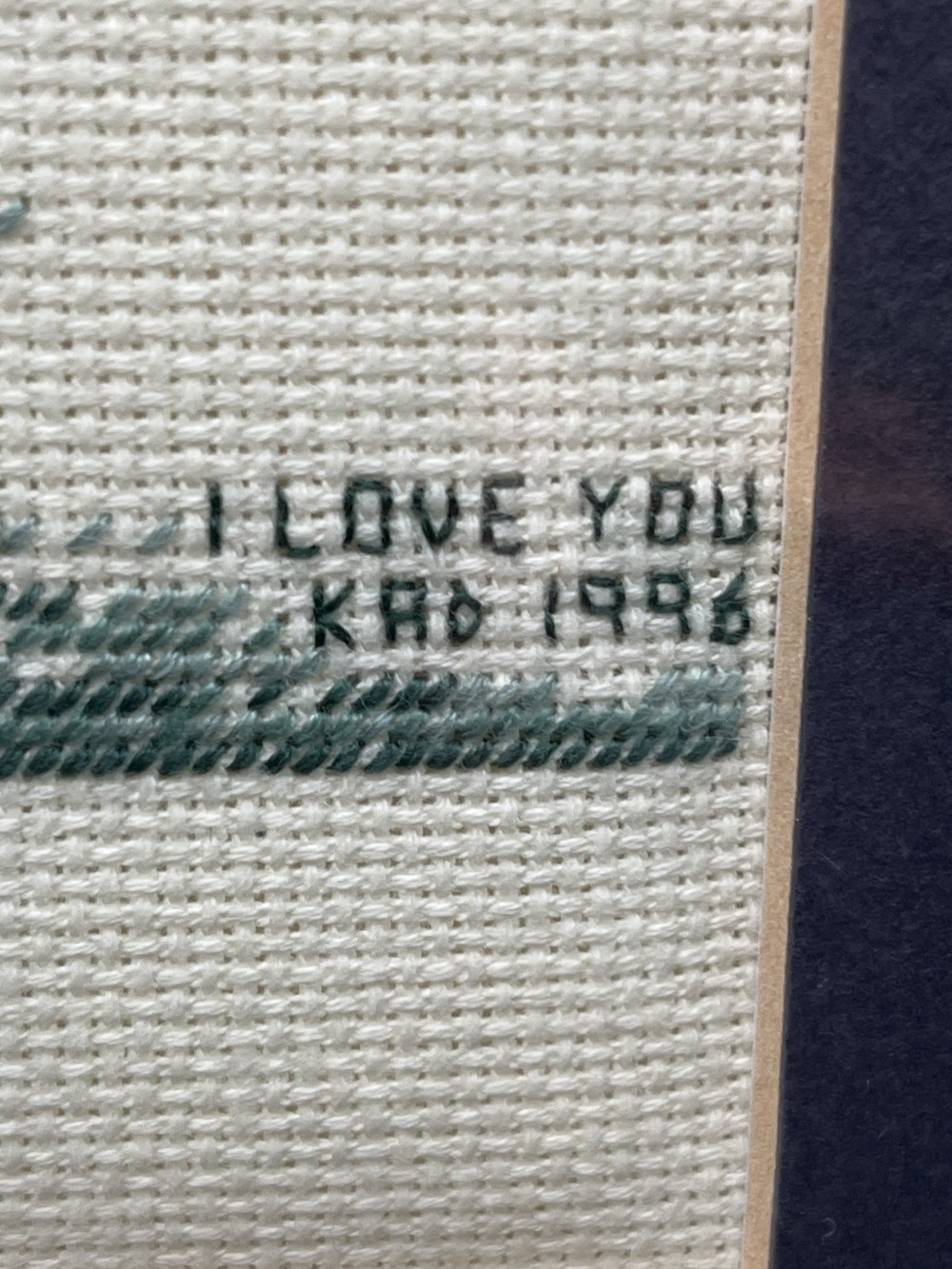 1996 signed Psalm 23 Cross Stitch