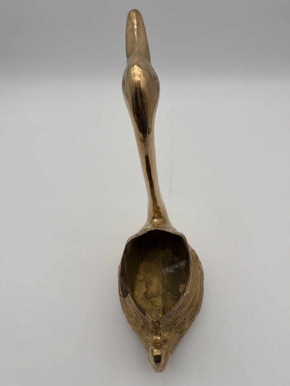 Vintage Brass Swan Planter 10.25 in