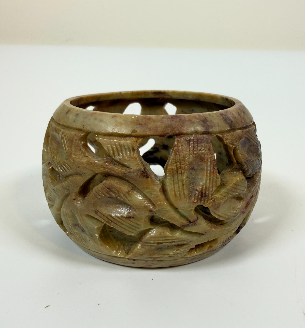 Carved Soapstone Candle holder